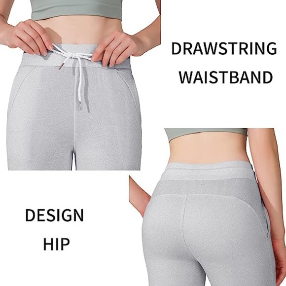 MCEDAR Women's Grey High Waisted Fleece Lined Jogger Sweatpants Large - Picture 3 of 3